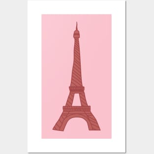 Pink Eiffel Tower by Courtney Graben Posters and Art